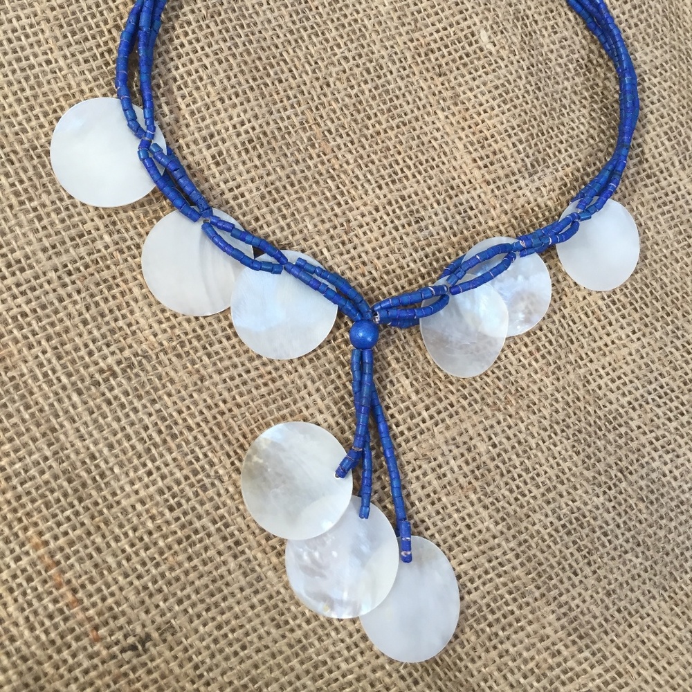 Mother of Pearl disc shell necklace